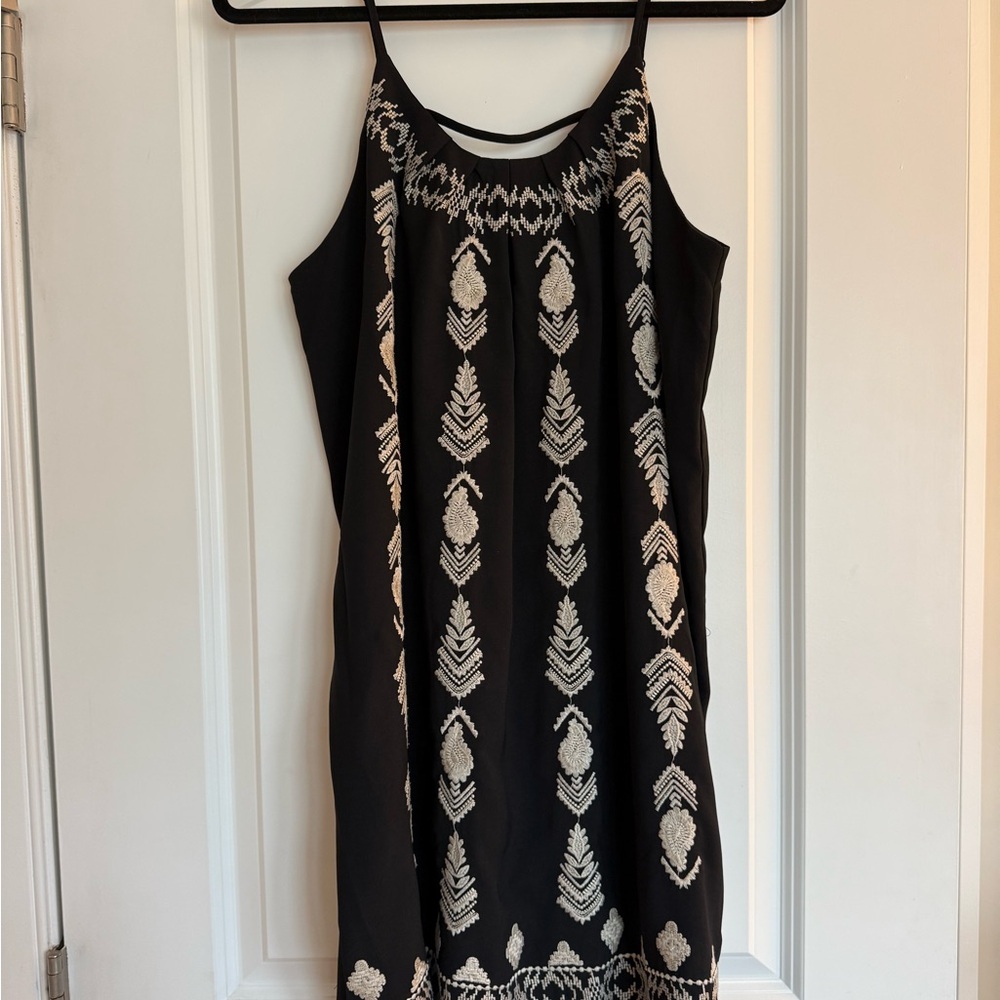 THML Black and Silver Embellished Sheath Mini Dress